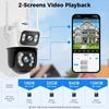 Kép 7/7 - Hiseeu WS318B 4K 6MP kültéri WiFi kamera, dupla lencse, színes éjjellátó, AI emberfelismerés, IP66 időjárásálló