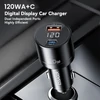 Kép 4/9 - ESSAGER 120W autós töltő, USB-A+Type-C, digitális kijelző, intelligens chip, rugós kialakítás