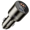 Kép 1/9 - ESSAGER 120W autós töltő, USB-A+Type-C, digitális kijelző, intelligens chip, rugós kialakítás