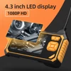 Kép 4/6 - ANESOK 113B endoszkóp, 4.3" kijelző, 1080P felbontás, 6 LED, 3 óra üzemidő, IP67 vízálló, 1m kábel - Dupla Lencse