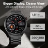 Kép 6/10 - LEMFO LF38 okosóra, 1.6" IPS HD kijelző, 60Hz, Bluetooth hívás, egészségkövetés, 100+ sport mód, hangvezérlés - acélszíj