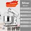 Kép 2/5 - BioloMix BM601 1200W konyhai robotgép, 6L rozsdamentes tál, 6 sebesség, dagasztó, habverő, LED kijelző - ezüst