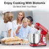 Kép 5/5 - BioloMix BM601 1200W konyhai robotgép, 6L rozsdamentes tál, 6 sebesség, dagasztó, habverő, LED kijelző - ezüst