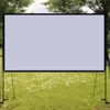 Kép 2/2 - 120" (16:9) állványos vetítővászon – hordozható, kültéri filmvászon kerti mozizáshoz