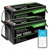 Kép 2/8 - LANPWR 24V 100Ah LiFePO4 akkumulátor Bluetooth 5.0-val, 2560Wh kapacitással, 4000+ ciklussal és beépített 100A BMS-sel