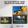Kép 2/7 - UPERFECT Delta Max 18,5" hordozható dupla kijelző, Full HD IPS, 100Hz, 100% sRGB, hangszóró, 360° állvány, laptop/PC/konzol bővítő