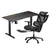 Kép 1/14 - ACGAM CG-5245M Ergonomikus Irodai Szék + 140x68cm Magasságban Állítható Elektromos Íróasztal