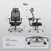 Kép 5/6 - NEWTRAL MagicH-BPro ergonomikus szék lábtartóval és levehető asztallappal - fekete