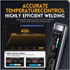 Kép 6/7 - FNIRSI HS-02 elektromos forrasztópáka, 100W, gyorsfűtés, 0.96" HD kijelző, 100–450°C, állítható hőmérséklet, digitális vezérlés