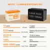 Kép 2/7 - SUNHOOPOWER 12V 100Ah LiFePO4 akkumulátor, 1280Wh kapacitás, beépített 100A BMS, IP68 vízálló, nagy teljesítményű energiatároló