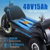 Kép 5/9 - TWOFISH TF03 elektromos roller levehető üléssel, 350W motorral, 48V 15Ah akkuval, 28 km/h, 30 km hatótáv, tárcsafék, rugós első felfüggesztés - kék 