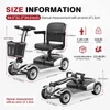 Kép 3/10 - Unificare Mate négykerekű elektromos robogó időseknek, 250W motor, 35 km hatótáv, 190 kg teherbírás - ezüst szín