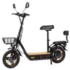 Kép 2/20 - KuKirin C1 Pro elektromos roller, 500W motor, 48V 26Ah akkumulátor, 100 km hatótáv, 14" kerék, összecsukható, hátsó ülés és kosár - fekete