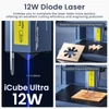 Kép 12/20 - SCULPFUN iCube Ultra Dual 12W+1.2W lézergravírozó – gyors, pontos, 150x135 mm munkaterület, beépített füstszűrő