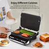 Kép 4/7 - BioloMix BCG02D 2000W elektromos kontakt grill, füstmentes, kivehető dupla lapokkal, LCD kijelzővel és digitális vezérléssel, 180°-ban nyitható