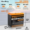 Kép 2/5 - Cloudenergy 12V 100Ah LiFePO4 akkumulátor 1280Wh, 6000+ ciklus, beépített 100A BMS, lakóautóhoz, csónakhoz, napelemhez, tartalék áramhoz