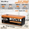 Kép 2/6 - Cloudenergy 24V 300Ah LiFePO4 akkumulátor, 7680Wh, 6000+ ciklus, beépített 200A BMS, LCD, soros/párhuzamos, lakóautóhoz, csónakhoz, napelemhez, off-grid