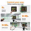 Kép 6/9 - CIGMAN CM-S04 16 vonalas lézeres szintező: 4x360° zöld fény, LCD kijelző, ±1.5mm pontosság, App/távirányító, IP54, 2 db akkumulátor