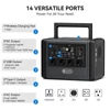 Kép 9/11 - Flashfish T1200s hordozható erőmű, 768Wh LiFePO4 akku, 1200W AC (2400W peak), 100W USB-C, 14 port, LED lámpa, kempinghez és vészhelyzetre