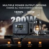 Kép 2/11 - Flashfish T200 hordozható erőmű: 200W/153.6Wh LiFePO4 akku, tiszta szinuszos AC, 60W PD gyorstöltés, napelemes generátor kempingezéshez