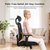 Kép 11/15 - ACGAM CG-5345M ergonomikus irodai szék, 90–130° dönthető háttámla, 3D kartámasz, fejtámla, deréktámasz, hálós, memóriahab, 150 kg