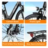 Kép 8/9 - URLIFE E26 elektromos kerékpár 250W, 36V 13Ah, 26” kerék, 25 km/h, akár 80 km hatótáv, tárcsafék, teleszkóp, Shimano 7 – Fekete