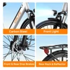Kép 8/9 - URLIFE E26 elektromos kerékpár 250W, 36V 13Ah, 26” kerék, 25 km/h, akár 80 km hatótáv, tárcsafék, teleszkóp, Shimano 7 – Fehér