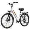 Kép 1/9 - URLIFE E26 elektromos kerékpár 250W, 36V 13Ah, 26” kerék, 25 km/h, akár 80 km hatótáv, tárcsafék, teleszkóp, Shimano 7 – Fehér