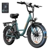 Kép 6/16 - URLIFE E20 elektromos kerékpár 250W motorral, 48V 13Ah akkumulátorral, 20x3” gumi, 25 km/h, 100 km hatótáv, teleszkóp, 7 seb. - Zöld