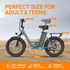 Kép 11/16 - URLIFE E20 elektromos kerékpár 250W motorral, 48V 13Ah akkumulátorral, 20x3” gumi, 25 km/h, 100 km hatótáv, teleszkóp, 7 seb. - Zöld