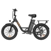 Kép 2/16 - URLIFE E20 elektromos kerékpár 250W motorral, 48V 13Ah akkumulátorral, 20x3” gumi, 25 km/h, 100 km hatótáv, teleszkóp, 7 seb. - Fekete
