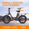 Kép 11/16 - URLIFE E20 elektromos kerékpár 250W motorral, 48V 13Ah akkumulátorral, 20x3” gumi, 25 km/h, 100 km hatótáv, teleszkóp, 7 seb. - Fekete