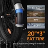 Kép 14/16 - URLIFE E20 elektromos kerékpár 250W motorral, 48V 13Ah akkumulátorral, 20x3” gumi, 25 km/h, 100 km hatótáv, teleszkóp, 7 seb. - Fekete