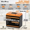 Kép 4/6 - Cloudenergy 12V 100Ah LiFePO4 akkumulátor 1280Wh, 6000+ ciklus, 100A BMS, LCD kijelző, soros/párhuzamos, napelemhez, lakóautóhoz, hajóhoz
