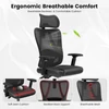 Kép 9/16 - ACGAM CG-5455M ergonomikus gamer irodai szék, PVC ülőpárna, állítható karfa és fejtámla, 4D deréktámasz, szinkron dönthető háttámla
