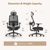 Kép 4/11 - NEWTRAL MagicH-BP ergonomikus irodai szék lábtartóval és levehető asztallappal - fekete