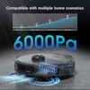Kép 4/9 - Teendow D65S MAX robotporszívó, 70 napos autoürítés, 6000 Pa szívóerő, felmosó, 220 perc üzemidő, por- és víztartály