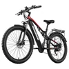 Kép 12/20 - RANDRIDE YG90B elektromos kerékpár 1000W, 45 km/h, 48V 17Ah kivehető akkumulátor, 80–90 km hatótáv, Shimano 21, hidraulikus fék, fekete-piros