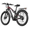 Kép 17/20 - RANDRIDE YG90B elektromos kerékpár 1000W, 45 km/h, 48V 17Ah kivehető akkumulátor, 80–90 km hatótáv, Shimano 21, hidraulikus fék, fekete-piros