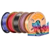 Kép 1/11 - 5 kg ERYONE nagy sebességű matt PLA csavart 3D nyomtató filament – Grand Canyon piros/piros/vízesés szivárvány/kék/lila-kék, arany és zöld
