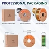 Kép 6/6 - ERYONE nagysebességű selyem hatású trikolor PLA 3D nyomtató filament, 1 kg - narancs/kék/zöld