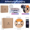 Kép 6/11 - 5 kg ERYONE Burnt Titanium háromszínű PLA filament – kék‑fekete‑rózsapiros / juharszirup borostyán / kék‑zöld‑rózsapiros / lila / kék‑narancs