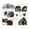 Kép 2/20 - Ausom K20 Pro elektromos roller, 1000W motorral, 48V 18Ah akkumulátorral, 50 km/h végsebességgel és 90 km hatótávval, NFC nyitással