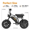 Kép 12/12 - URLIFE T16 elektromos kerékpár, 250W nagy nyomatékú motorral, 48V 13Ah akkumulátorral, akár 100km hatótávval, 25km/h végsebességgel, 16×3.0 zsíros gumikkal, teljes felfüggesztéssel és dupla tárcsafékkel