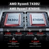 Kép 5/8 - FIREBAT AM02 Mini PC barebone – Ryzen 7 8745HS, RAM/SSD nélkül, 3 kijelzős Type‑C/DP/HDMI, WiFi 6, BT 5.2, 2×USB3.2, 2×USB2.0, 2×2.5G LAN