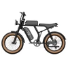 Kép 6/8 - URLIFE T2 elektromos kerékpár – 500W motor, 48V 15.6Ah akku, 20×4.0 gumik, 25 km/h, dupla tárcsafék, teljes felfüggesztés, Shimano 7 seb. – Barna