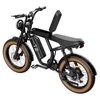 Kép 7/8 - URLIFE T2 elektromos kerékpár – 500W motor, 48V 15.6Ah akku, 20×4.0 gumik, 25 km/h, dupla tárcsafék, teljes felfüggesztés, Shimano 7 seb. – Barna