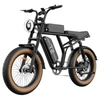 Kép 1/8 - URLIFE T2 elektromos kerékpár – 500W motor, 48V 15.6Ah akku, 20×4.0 gumik, 25 km/h, dupla tárcsafék, teljes felfüggesztés, Shimano 7 seb. – Barna