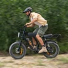 Kép 9/10 - URLIFE T2 elektromos kerékpár – 500W motor, 48V 15.6Ah akku, 20×4.0 gumik, 25 km/h, dupla tárcsafék, teljes felfüggesztés, Shimano 7 seb. – Fekete