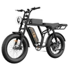 Kép 1/10 - URLIFE T2 elektromos kerékpár – 500W motor, 48V 15.6Ah akku, 20×4.0 gumik, 25 km/h, dupla tárcsafék, teljes felfüggesztés, Shimano 7 seb. – Fekete